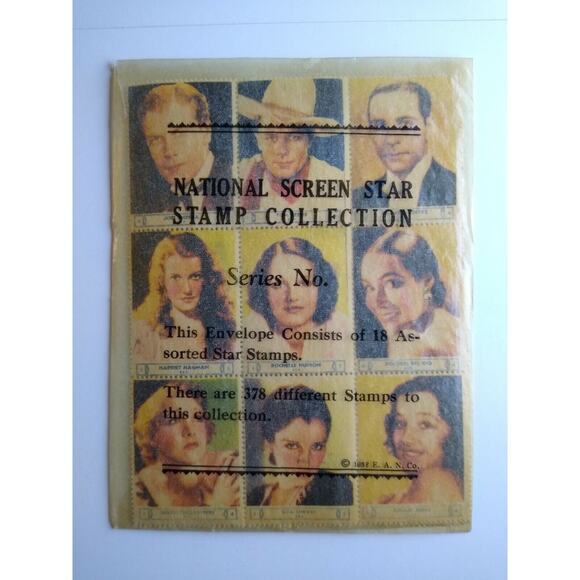 1932 Original National Screen Star Stamps Set 18 + Envelope Tom Keene Irene Dunn - Picture 5 of 6
